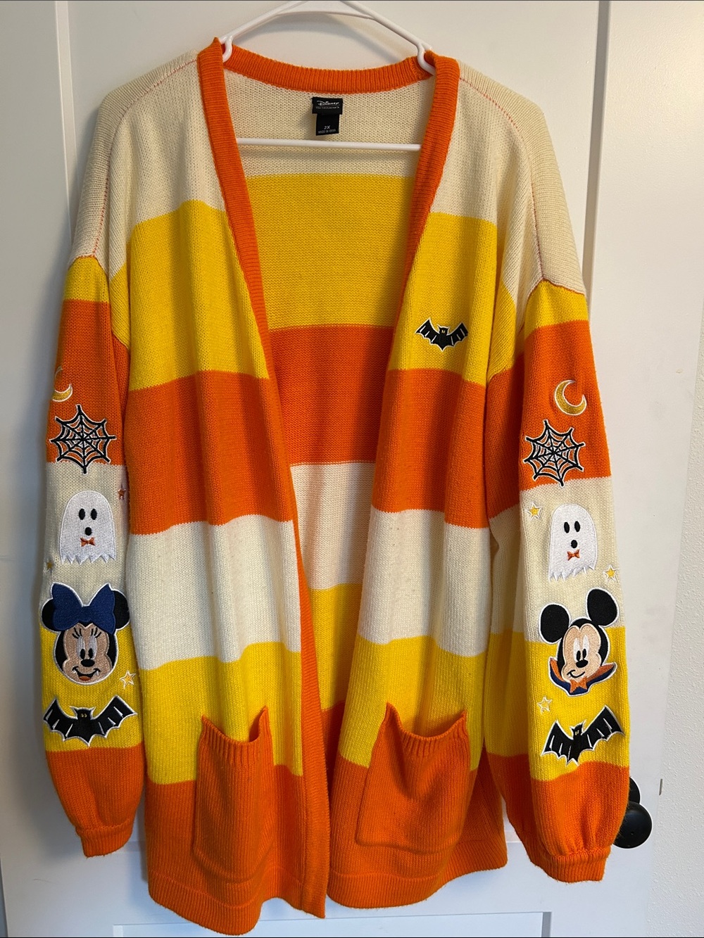 Disney Striped Halloween Cardigan Sweater - Orange, Yellow, Cream